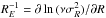 Mathematical equation: \hbox{$R_{E}^{-1}=\partial\ln\,(\nu \sigma_{R}^2)/\partial R$}