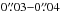 Mathematical equation: \hbox{$0\farcs03{-}0\farcs04$}