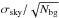 Mathematical equation: \hbox{$\sigma_{\rm sky}/ \sqrt{N_{\rm bg}}$}