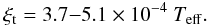 Mathematical equation: $$ \xi_{\rm t} = 3.7{-}5.1\times10^{-4}~T_{\rm eff}. $$