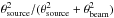 Mathematical equation: \hbox{$\theta_{\rm source}^2/(\theta_{\rm source}^2+\theta_{\rm beam}^2)$}