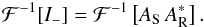 Mathematical equation: \begin{eqnarray} \label{eq:I_-} \mathcal{F}^{-1}[I_-] = \mathcal{F}^{-1}\left[A_{\rm S}\,A^*_{\rm R}\right]. \end{eqnarray}