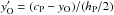 Mathematical equation: \hbox{$y'_{\rm O} = (c_{\rm P}-y_{\rm O})/(h_{\rm P}/2)$}