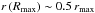 Mathematical equation: \hbox{$r\left(R_\mathrm{max}\right)\sim0.5\, r_\mathrm{max}$}