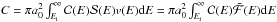 Mathematical equation: \hbox{$C = \pi a_{0}^{2} \int_{E_{\rm i}}^{\infty} {\cal C}(E) {\cal S}(E) v(E) {\rm d} E = \pi a_{0}^{2} \int_{E_{\rm i}}^{\infty} {\cal C}(E) \tilde{{\cal F}}(E) {\rm d} E$}