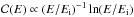 Mathematical equation: \hbox{${\cal C}(E) \propto (E/E_{\rm i})^{-1} \ln (E/E_{\rm i})$}