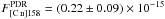 Mathematical equation: \hbox{$F_{[\ion{C}{ii}]158}^{\mathrm{PDR}} = (0.22\pm0.09)\times 10^{-15}$}