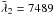 Mathematical equation: \hbox{$\bar{\lambda}_2=7489$}