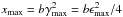 Mathematical equation: \hbox{$\xmx=b\gmx^2=b\emx^2/4$}