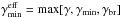 Mathematical equation: \hbox{$\gamma_{\rm min}^{\rm eff}=\textrm{max}[\gamma,\gmn,\gcr]$}