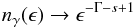 Mathematical equation: \appendix \setcounter{section}{1} \begin{eqnarray} \nga(\epsilon) \rightarrow \epsilon^{-\Gamma-s+1} \end{eqnarray}