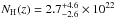 Mathematical equation: \hbox{$N_{\rm H}(z)=2.7^{+4.6}_{-2.6}\times 10^{22}$}