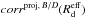 Mathematical equation: \hbox{$corr^{{\rm proj},\,B/D}(R^{{\rm eff}}_{\rm d})$}