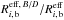Mathematical equation: \hbox{$R^{{\rm eff},\,B/D}_{i,\,\rm b}/R^{{\rm eff}}_{i,\,\rm b}$}
