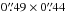 Mathematical equation: \hbox{$0\farcs 49 \times 0\farcs 44$}