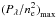 Mathematical equation: \hbox{${(P_\lambda /n_{\mathrm e}^2)}_\mathrm{max}$}