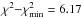 Mathematical equation: \hbox{$\chi^2{-}\chi^2_{\rm min} = 6.17$}
