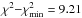 Mathematical equation: \hbox{$\chi^2{-}\chi^2_{\rm min} = 9.21$}