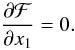 Mathematical equation: \begin{equation*} \frac{\partial\mathcal{F}}{\partial x_1}=0. \end{equation*}
