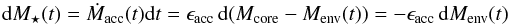 Mathematical equation: \hbox{$\langle \dot{M}_{\rm acc}\rangle ^{\rm 4t_{ff}}$}