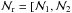 Mathematical equation: \hbox{$\mathcal{N}_{\rm r} = [\mathcal{N}_1, \mathcal{N}_2$}