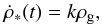 Mathematical equation: \begin{equation} \dot{\rho}_{*}(t)=k\rho_{\mathrm{g}}, \end{equation}