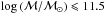Mathematical equation: \hbox{$\log\,(\mathcal{M}/\mathcal{M}_\odot)\leqslant11.5$}