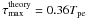 Mathematical equation: \hbox{$\tau^\mathrm{theory}_{\rm max} = 0.36T_{\rm pe}$}