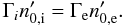 Mathematical equation: \appendix \setcounter{section}{3} \begin{equation} \Gamma_i n'_{0,\ionperso} = \Gamma_\lec n'_{0,\lec}. \end{equation}