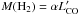 Mathematical equation: \hbox{$M({\rm H} _2) = \alpha L'_{\rm CO}$}