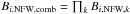 Mathematical equation: \hbox{$B_{i,{\rm NFW},\text{comb}} = \prod_k B_{i,{\rm NFW},k}$}