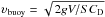 Mathematical equation: \hbox{$\upsilon_{\rm buoy}=\sqrt{\,2gV/S C_{\rm D}}$}