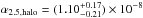 Mathematical equation: \hbox{$\alpha_{2.5,\mathrm{halo}}=(1.10^{+0.17}_{-0.21})\times 10^{-8}$}