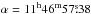 Mathematical equation: \hbox{$\alpha=11^{\mathrm{h}}46^{\mathrm{m}}57\fs38$}
