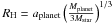 Mathematical equation: \hbox{$\rhill = \aplanet \left( { \mplanet \over 3 \mstar } \right)^{1/3} $}