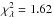 Mathematical equation: \hbox{$\chi_{\lambda}^2 = 1.62$}