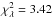 Mathematical equation: \hbox{$\chi_{\lambda}^2 = 3.42$}