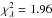 Mathematical equation: \hbox{$\chi_{\lambda}^2 = 1.96$}