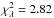Mathematical equation: \hbox{$\chi_{\lambda}^2 = 2.82$}