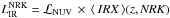 Mathematical equation: \hbox{$\LirNRK = {\cal L}_{{\rm NUV}} \,\times\, \irx(z,\NRK) $}