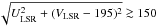Mathematical equation: \hbox{$\sqrt {U_{\rm LSR}^2+(V_{\rm LSR}-195)^2}\ga 150$}