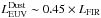 Mathematical equation: \hbox{$L^{\mathrm{Dust}}_{\mathrm{EUV}}\sim0.45\times L_{\mathrm{FIR}}$}