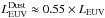 Mathematical equation: \hbox{$L^{\mathrm{Dust}}_{\mathrm{EUV}}\approx0.55\times L_{\mathrm{EUV}}$}