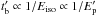 Mathematical equation: \hbox{$t'_{\rm b} \propto 1/E_{\rm iso} \propto 1/E'_{\rm p}$}