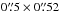 Mathematical equation: \hbox{$0\farcs5 \times 0\farcs52$}