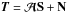 Mathematical equation: \hbox{${\Tb} = \Ab \Sb + \Nb$}