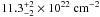 Mathematical equation: \hbox{$\rm 11.3^{+2}_{-2} \times 10^{22}~cm^{-2}$}