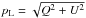 Mathematical equation: \hbox{$p_\mathrm{L}=\sqrt{Q^2+U^2}$}
