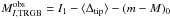 Mathematical equation: \hbox{$M_{I,\rm TRGB}^{\rm obs}=I_1-\langle \Delta_{\rm tip}\rangle -(m-M)_0$}