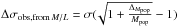 Mathematical equation: \hbox{$\Delta \sigma_{{\rm obs,from}\, M/L} = \sigma (\!\sqrt{1+\frac{\Delta_{M_{\rm pop}}}{M_{\rm pop}}}-1)$}